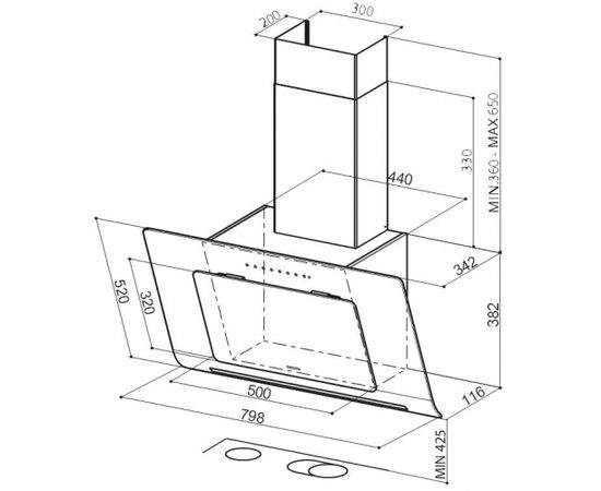 FABER PARTNER Tvaika nosūcējs INFINITY ACT WH A80 balts