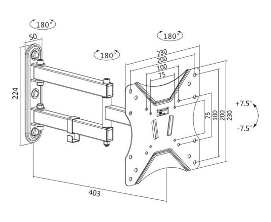 LOGILINK -  TV Sienas stiprinājums , max. 25 kg