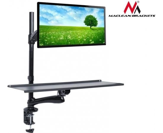 Maclean MC-681 Single Monitor Sit-Stand Workstation Screen Keyboard Arm Bracket