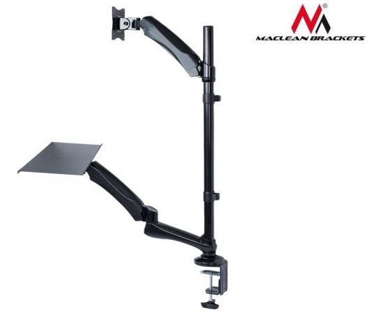 Maclean MC-681 Single Monitor Sit-Stand Workstation Screen Keyboard Arm Bracket