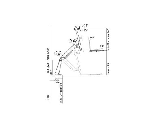 LOGILINK - Sit-stand workstation monitor desk mount,13-32'', max. 8 kg