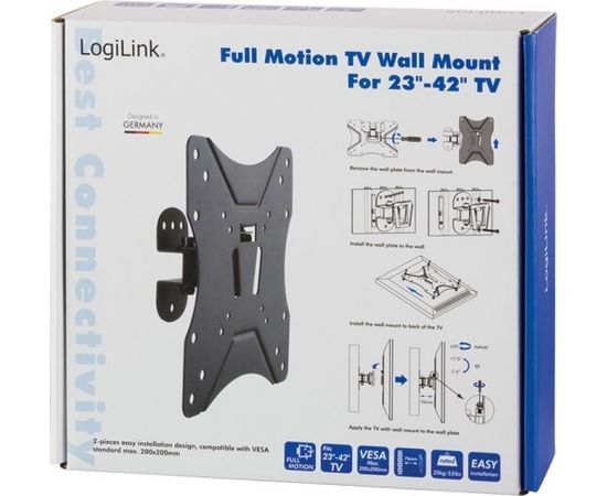 LOGILINK BP0006 TV Sienas stiprinājums Max.25kg 42"