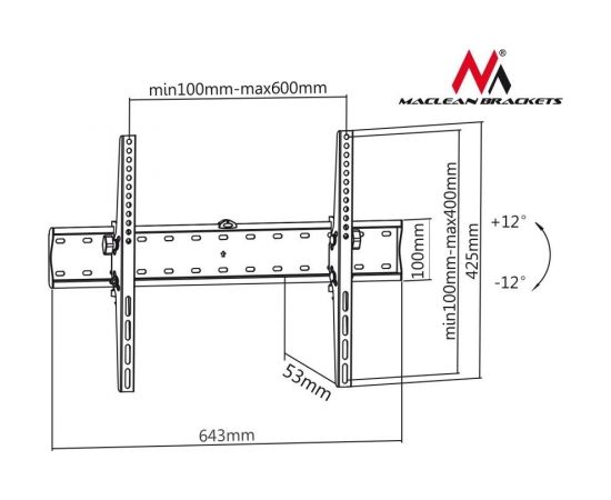 Maclean MC-668 Wall TV Bracket