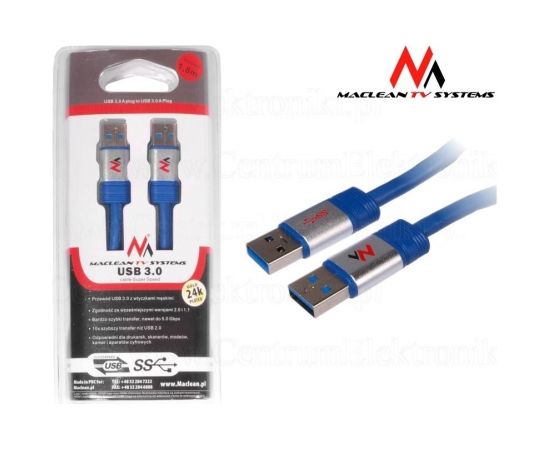 Maclean MCTV-606 USB 3.0 AM - AM Cable 1.8m