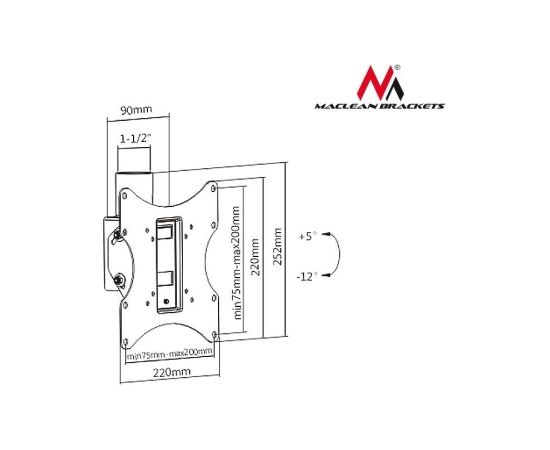 Maclean MC-704 TV Ceiling Mount Bracket 23-42 Inch TVs 360° PROFI MARKET SYSTEM