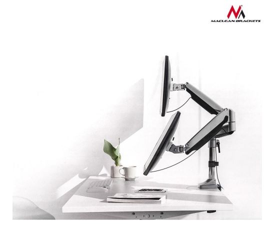 Maclean MC-765 Desk handle for two monitors with spring 13 ''-32'' 9kg