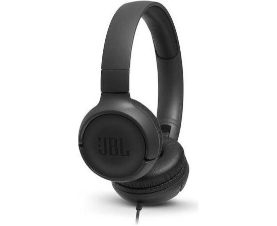 JBL Tune T500 Black on-ear austiņas ar mikrofonu, melnas