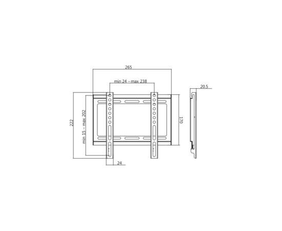 LOGILINK -  TV Sienas stiprinājums , fix, 23 - 42'', max. 35 kg