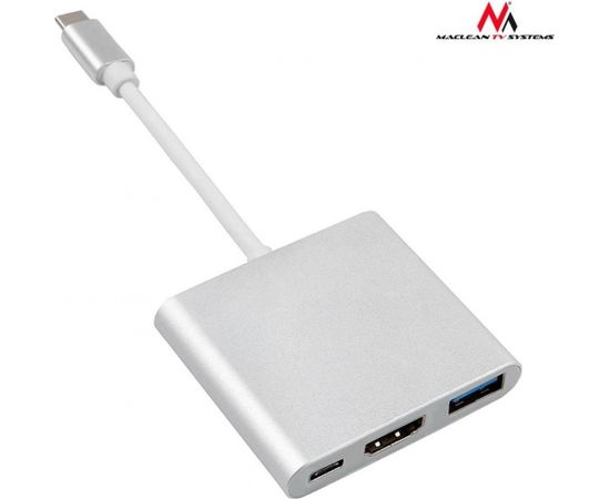 Maclean MCTV-840 Adapter USB-C - HDMI / USB 3.0 / USB-C metal housing 4K OTG Data USB kabeļi
