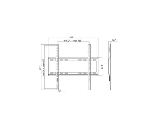 LOGILINK BP0036 TV Sienas stiprinājums  32" - 55"  max. 35kg