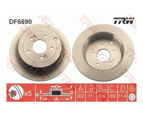 TRW Bremžu disks DF6690