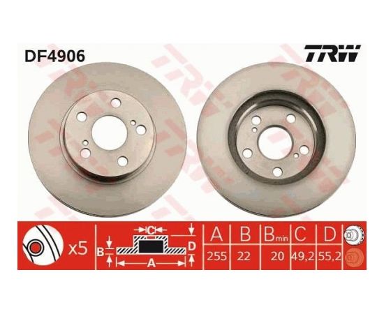 TRW Bremžu disks DF4906