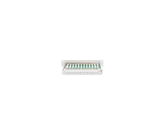 DIGITUS Patch panel 10'' 12-port Cat.5e shielded 1U complete LSA, tray, grey