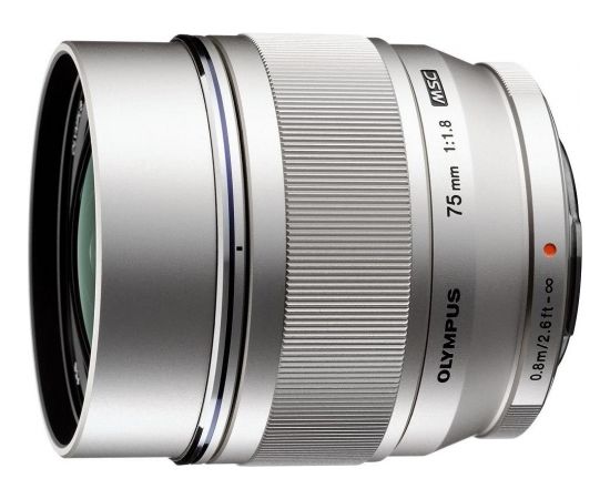 Olympus M.Zuiko Digital ED 75мм f/1.8 объектив, серебристый