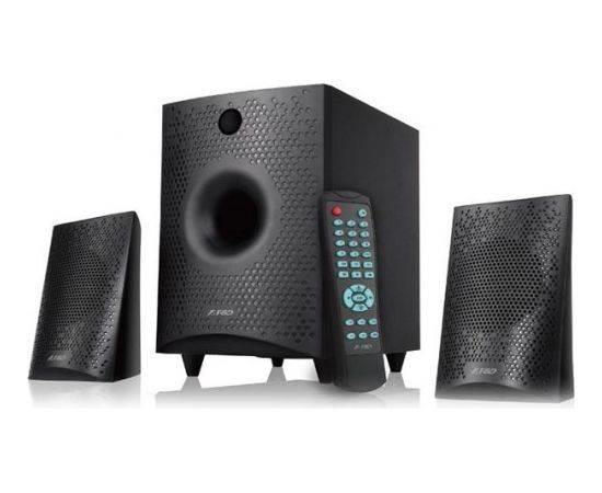 Fenda Multimedia Bluetooth Speakers F&D F210X (2.1 Channel Surround, 15W, 130Hz-20KHz, Subwoofer: 30Hz-130Hz, Bluetooth 4.0, USB/SD card reader, FM, digital, LED display, Wooden, Black