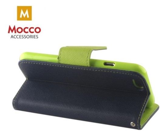 Mocco Fancy Book Case Grāmatveida Maks Telefonam Apple iPhone XS / X Zils - Zaļš