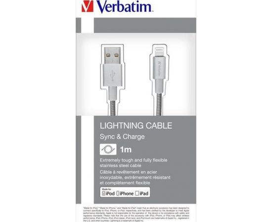 Verbatim Lightning Cable Sync & Charge100cm (silver)