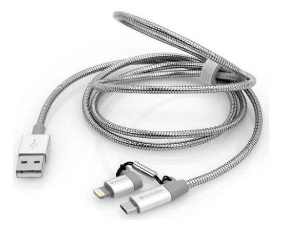 Verbatim 2in1 Lightning/Micro B Stainless Steel Cable Sync & Charge
