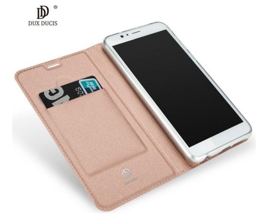 Dux Ducis Premium Magnet Case Grāmatveida Maks Telefonam Huawei Honor Play Rozā