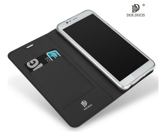 Dux Ducis Premium Magnet Case Grāmatveida Maks Telefonam Huawei Honor 7A Pelēks