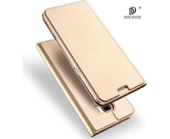 Dux Ducis Premium Magnet Case Grāmatveida Maks Telefonam Huawei Y9 (2018) Zeltains