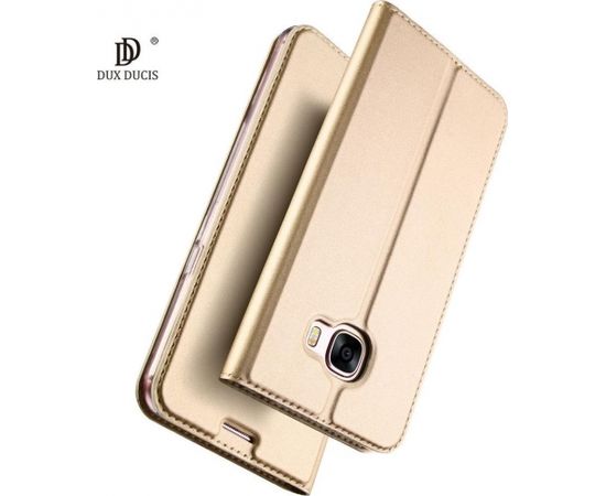 Dux Ducis Premium Magnet Case Grāmatveida Maks Telefonam Huawei Y5 / Y5 Prime (2018) Zeltains