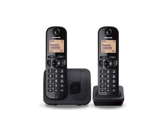 Panasonic Cordless KX-TGC212FXB Black, Built-in display, Phonebook capacity 50 entries, Speakerphone, Caller ID