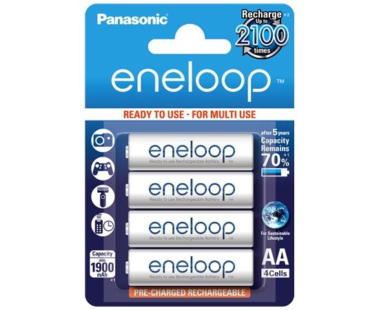 Panasonic eneloop AA/HR6, 1900 mAh, Rechargeable Batteries Ni-MH, 4 pc(s)