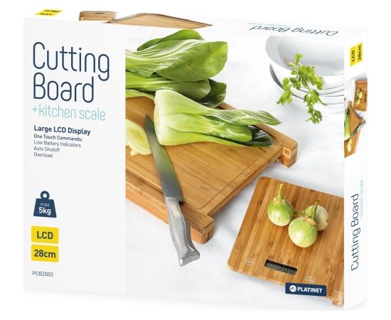 Platinet kitchen scale + cutting board PCBZB03