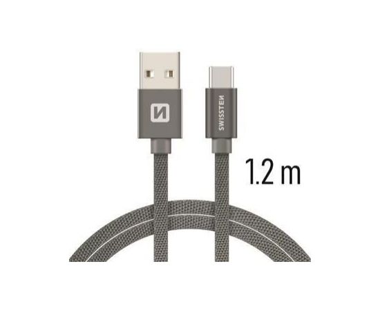 Swissten Textile Универсальный Quick Charge 3.1 USB-C USB Кабель данных 1.2м Серый