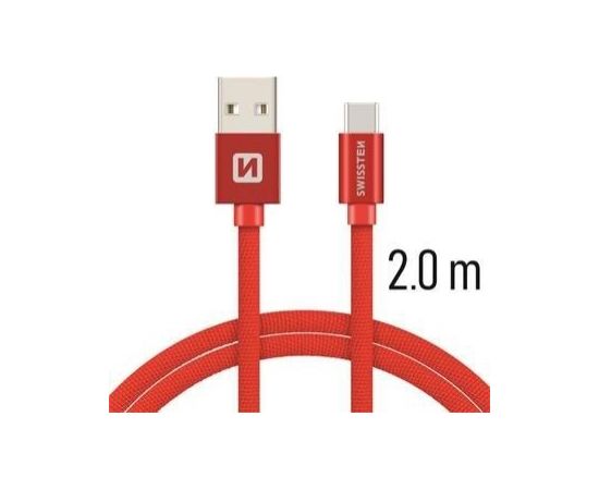 Swissten Textile Универсальный Quick Charge 3.1 USB-C USB Кабель данных 2м Kрасный