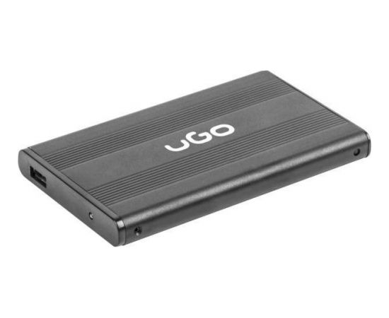 Natec UGO HDD/SSD enclosure for 2.5'' SATA - USB2, Aluminum, black