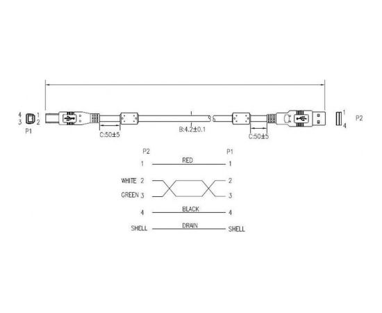 ART cable USB 2.0 for Printer Amale-Bmale FERRYT 5M oem Adapteri