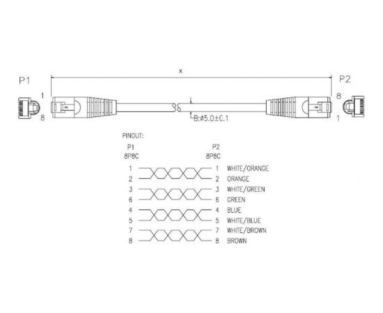 ART PATCHCORD UTP 5e 7.5m grey oem