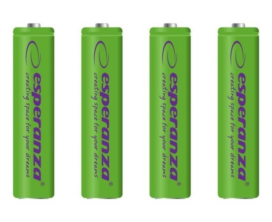 Esperanza EZA102G RECHARGEABLE BATTERIES Ni-MH AAA 1000MAH 4PCS. - ZIELONE