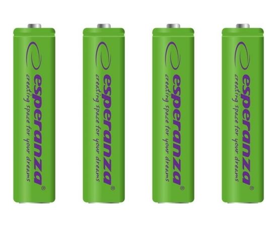 Esperanza EZA102G RECHARGEABLE BATTERIES Ni-MH AAA 1000MAH 4PCS. - ZIELONE