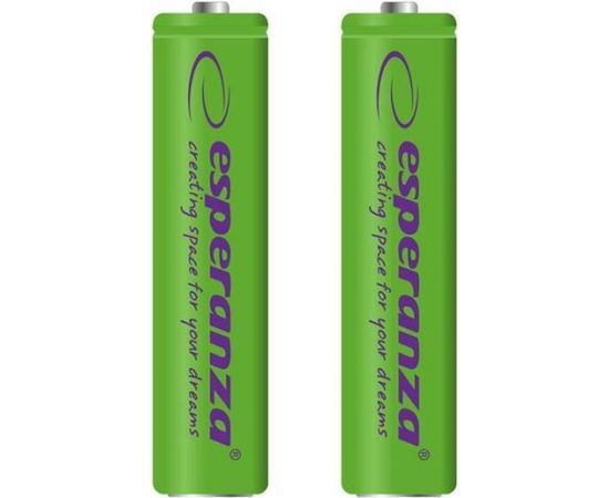 Esperanza EZA101G RECHARGEABLE BATTERIES Ni-MH AAA 1000MAH 2PCS. - GREEN