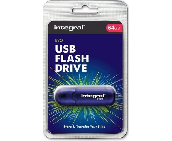 Flashdrive Integral USB 64GB Flash Drive EVO blue USB карты памяти (Flash)
