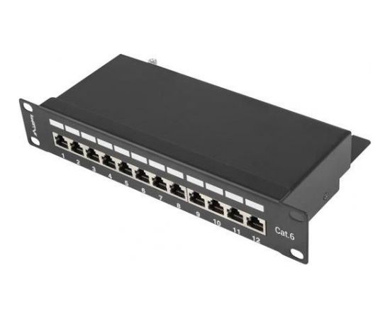 Lanberg Patch Panel 10'', 12 port 1U, cat.6, black