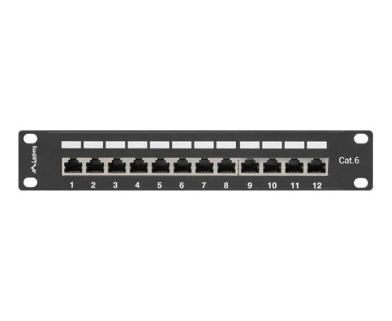 Lanberg Patch Panel 10'', 12 port 1U, cat.6, black