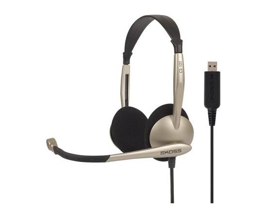 Koss Headphones CS100USB Headband/On-Ear, USB, Microphone, Gold, Noice canceling,