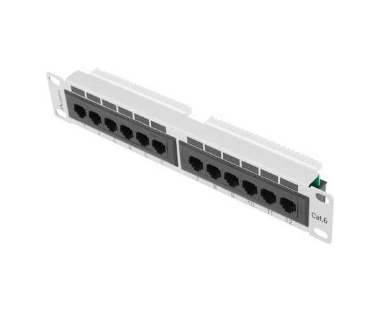 Lanberg Patch Panel 10'', 12 port 1U, cat.6, grey