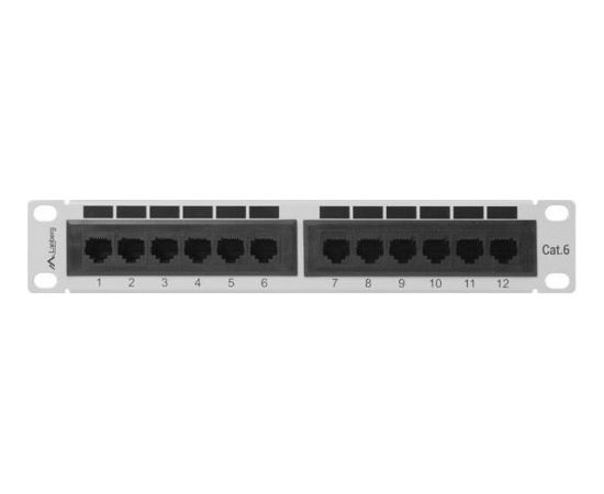 Lanberg Patch Panel 10'', 12 port 1U, cat.6, grey