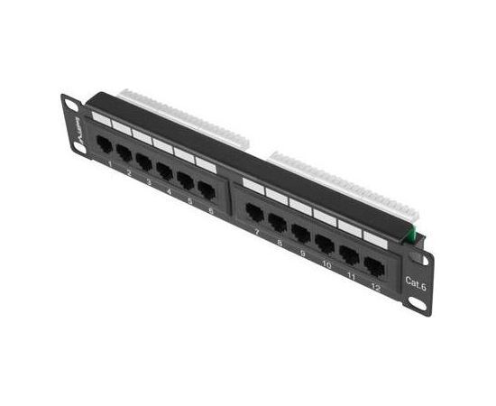 Lanberg Patch Panel 10'', 12 port 1U, cat.6, black