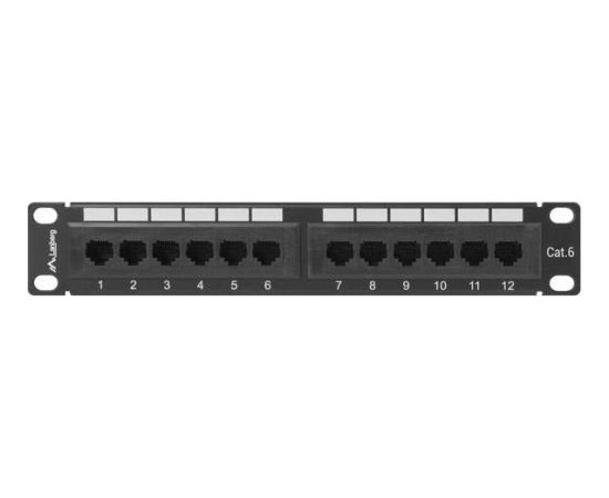 Lanberg Patch Panel 10'', 12 port 1U, cat.6, black