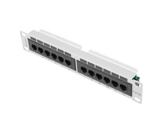 Lanberg Patch Panel 10'', 12 port 1U, cat.5e, gray