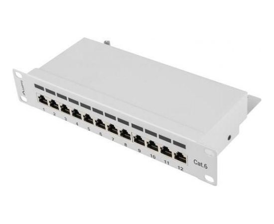 Lanberg Patch Panel 10'', 12 port 1U, cat.6, grey