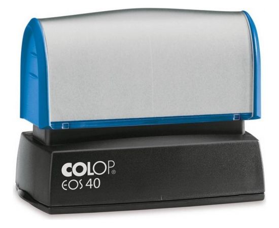 Zīmogs COLOP Flash EOS M/40 ar gumiju, zils korpuss