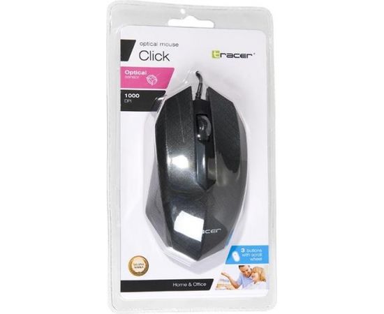 Mouse  TRACER Click USB DPI 1000 kabel 2m.