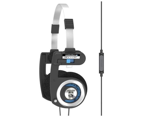 Koss Headphones PORTA PRO MIC/REMOT Headband/On-Ear, 3.5mm (1/8 inch), Microphone, Black/Silver,